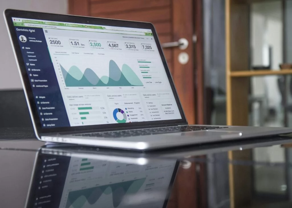 Laptop showing digital advertising campaign results